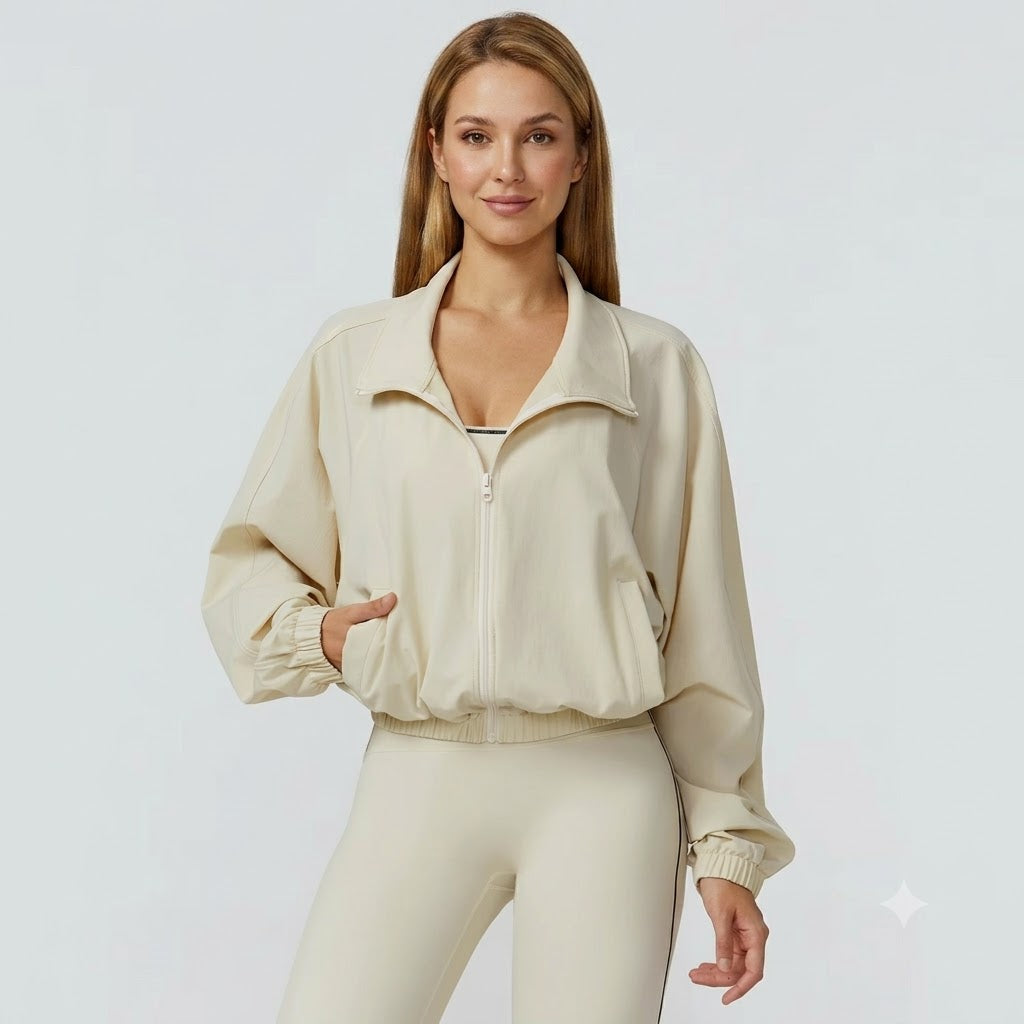 Cropped Jackets Long Sleeve Workout
